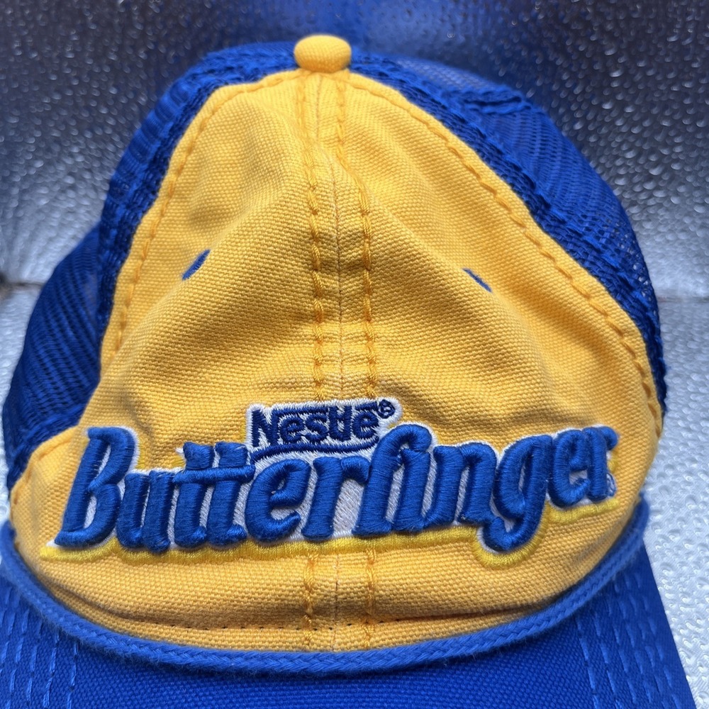 Butterfinger Hat Cap Snap‎ Back Nestle Blue Yellow Mesh Trucker SnapBack - Picture 2 of 7